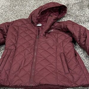 Columbia Maroon Quilted Jacket with Hood